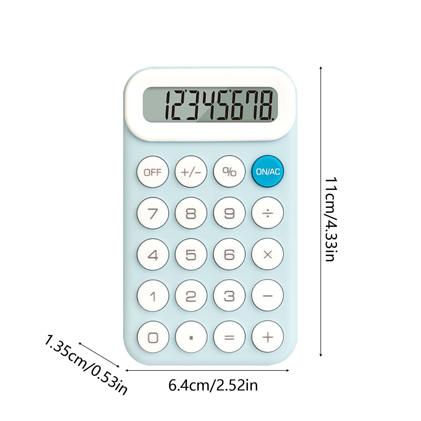 Weloille Back to School Portable Mini Calculator for Students with LCD Display, Soft Rubber Buttons, Lightweight ABS in Blue or Orange, 240 Functions