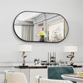 thumbnail image 4 of LUVODI Oval Wall Mounted Mirror 39x20in Bathroom Makeup Mirror Bathroom Black Aluminum Framed, 4 of 13