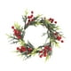 thumbnail image 2 of Anillos de vela navideños, bayas rojas artificiales, agujas de cedro, aros de vela de ajo para pilares, centro de mesa de boda, decoración de mesa navideña para puerta de entrada, círculo festivo de p, 2 of 6