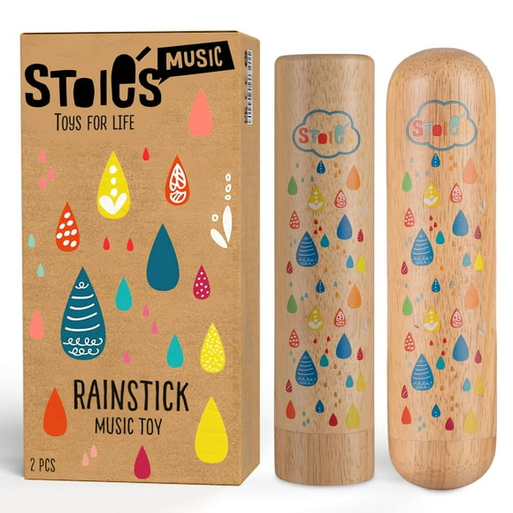 Rain Stick Instrument Stoie, palo de lluvia de madera para niños