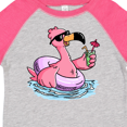 thumbnail image 4 of Inktastic Flamingo with Sunglasses Pool Float and Drink Boys or Girls Toddler T-Shirt, 4 of 5
