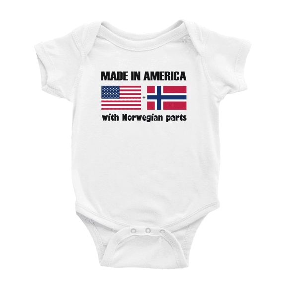 Made In America With Norwegian Parts Funny Baby Clothing Bodysuits Infant For Boy Girl