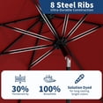 thumbnail image 4 of Bingirl Parasol de Patio 10 Pieds Parasol de Table Extérieur pour Patio avec Manivelle Inclinaison à Bouton-Poussoir 8 Nervures Robustes pour Cour Terrasse Piscine Rouge, 4 of 7
