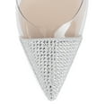 thumbnail image 4 of XYD Women Sexy Transparent Pumps Sparkly Rhinestones Pointed Toe Stiletto High Heel Slip On Slingback Shoes Size 9 White, 4 of 4