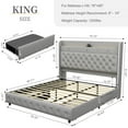 thumbnail image 2 of SIBEDS Queen LED Bed Frame with Galaxy Projector, Charging Station, 52" Headboard & 2 Drawers, No Box Spring Required, 2 of 9