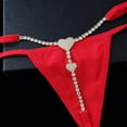 thumbnail image 6 of YIGSECU T Back Low Rise Underwear Panties Rhinstones Thongs G String Women Body Chain, 6 of 8