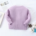 thumbnail image 4 of Curuila Toddler Girls Boys Tops Crew Neck Long Sleeve Solid Color Sweater Autumn Winter Warm Pullover Coat Jacket Purple Size 2-3 Years, 4 of 4