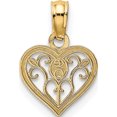 thumbnail image 4 of 14K Yellow Gold Polished Filigree Heart Pendant (13.15 X 9.75) Made In United States k7103, 4 of 5