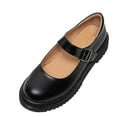 thumbnail image 2 of YDN Women Classic Mary Jane Flats Round Closed Toe Platform Adjustable Single Ankle Strap Buckle Pumps Casual Cosplay School Dress Shoes Size 5.5 Black, 2 of 4