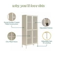 thumbnail image 6 of Novogratz Channing Tall 2 Door Storage Cabinet-Mesh Metal Locker, Kelly Green, 6 of 16