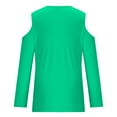 thumbnail image 5 of Yuyuzo Womens Tunic Tops Cold Shoulder Long Sleeve Shirts Loose Solid Color Lightweight Tee Tops, 5 of 5
