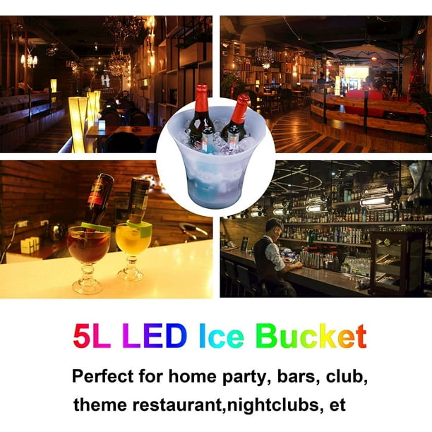 Led ice bucket party cheap cooler