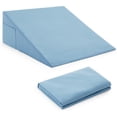 thumbnail image 1 of shiyou-Blue Bed Wedge Pillow Cover with Zipper Design, Wedge Pillowcase Protector with Side Pocket for Storage, 25" L x 25" W x 10" H(Pillow Not Include), 1 of 4