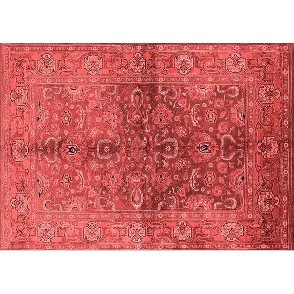 Ahgly Company Indoor Rectangle Oriental Red Industrial Area Rugs, 5' x 8'