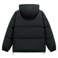thumbnail image 3 of Men Puffer Jacket Winter Warm Thickened Windproof Zip Up Down Jacket With Hood Outdoor Thermal Cold Weather Baggy Down Outerwear Mens Jackets Black S, 3 of 3