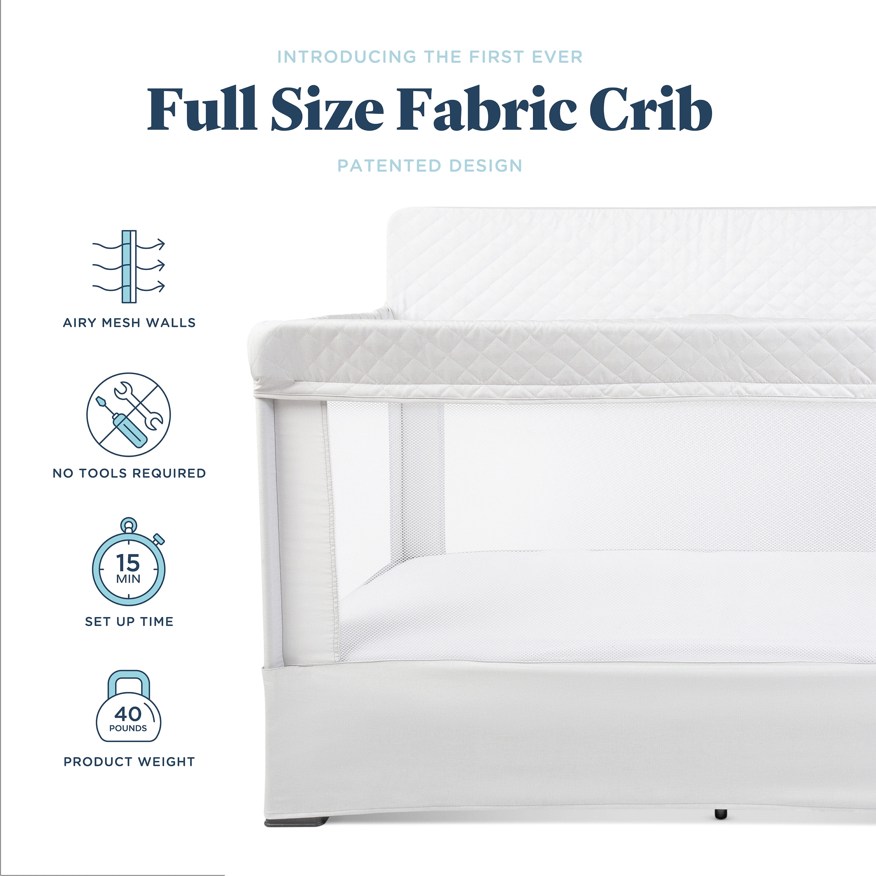 Baby Delight Lunaire Full Size Mesh Baby Crib & Playard, Driftwood Grey