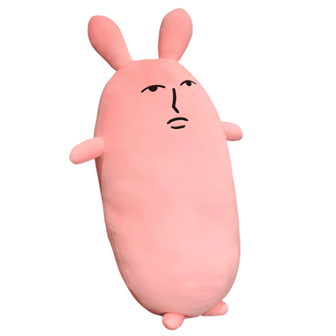 Funny Expression Pink Rabbit Plush Toy -31.5-inch Giant Cute Long Pillow Plush Animal Toy Creative Room Decoration Kawaii Birthday Gift