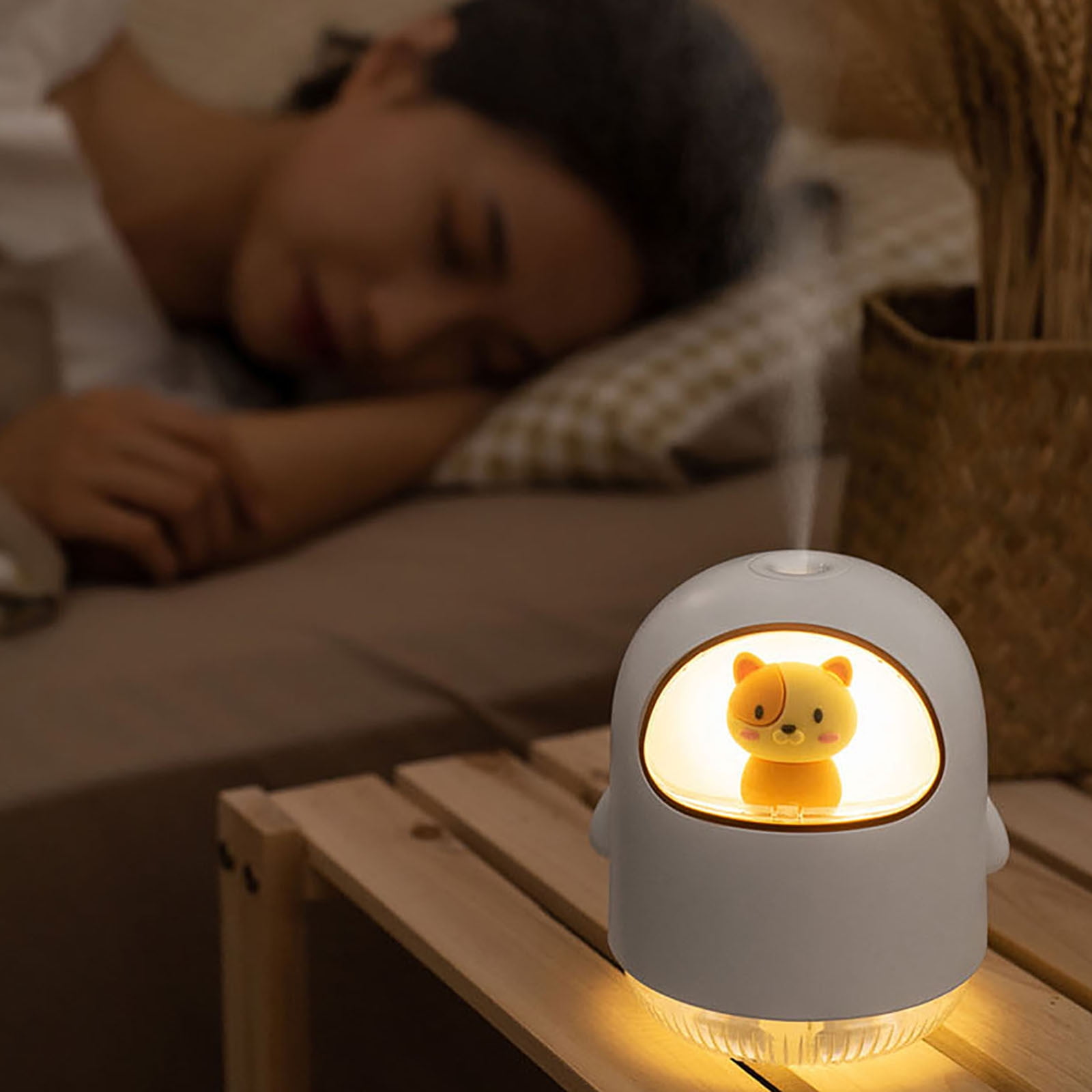Humidifier Large Room,Cartoon Space Cat Humidifier (White),for Large Room,Plants,Nursery,Office BPA FREE