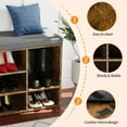 thumbnail image 5 of SSyao Shoe Bench Storage Bench Entryway Bench Shoe Storage Organizer with Cushion, Brown, 5 of 8