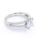 thumbnail image 4 of JeenMata Anillo de Compromiso de Moissanita de Talla Cojín de 1,75 Quilates - Conjunto Nupcial - Anillo de Racimo - Anillo de Caña Dividida - Oro Blanco de 18 K sobre Plata, 4 of 6