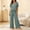 Green, variant on Summer Pajamas for Women Star Print Ruffle Crew Neck Short Sleeve Top Elastic Waist Full Length Pants Loungewear Set