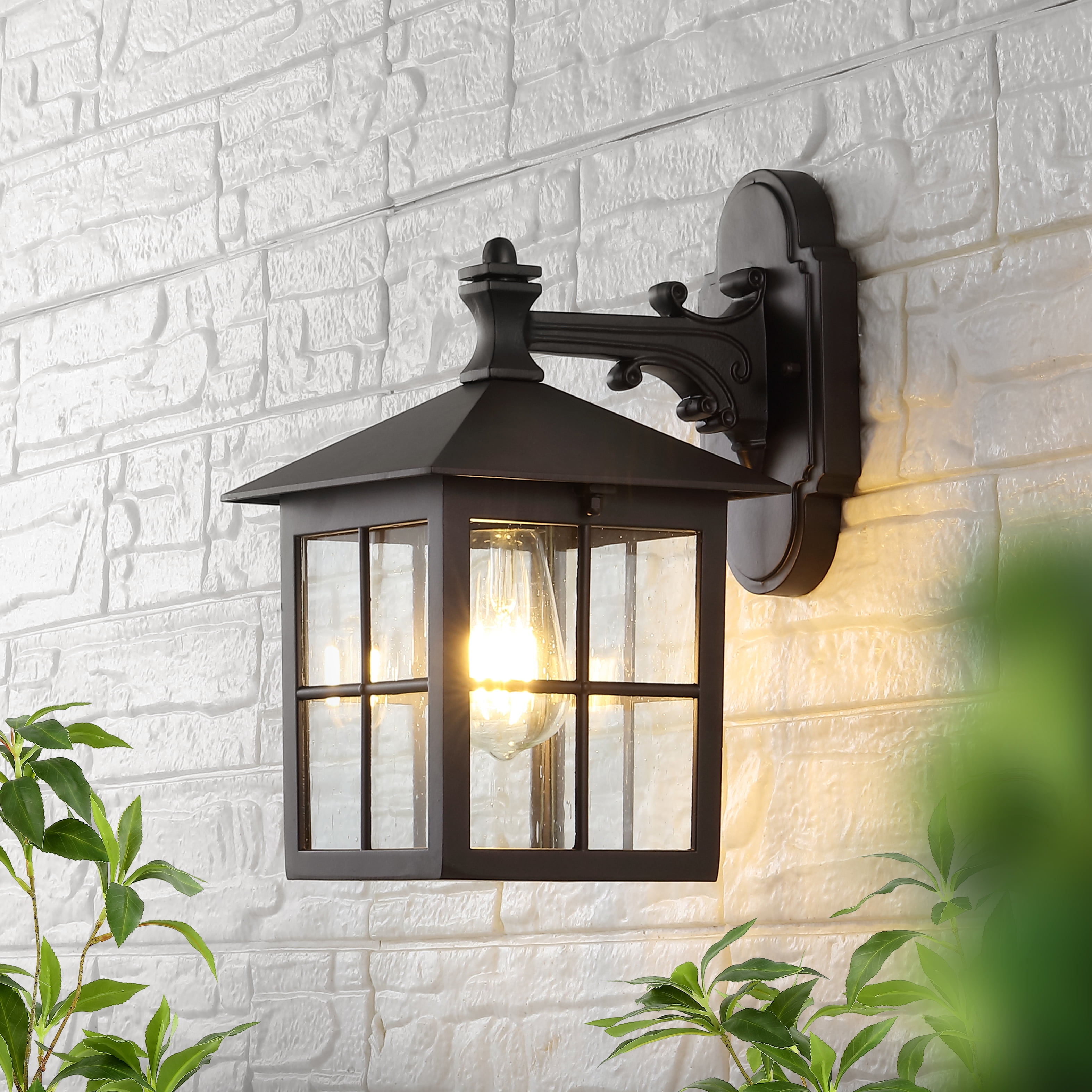 SAFAVIEH Penryn Edison Tungsten Black Wall Sconce with Shade, Set of 2