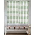 thumbnail image 5 of Sage Green Buffalo Check Living Room Curtains 72 Inches length, Farmhouse Plaid Modern Geometric Window Treatment Curtain Drapes, Light Filtering Drapes for Bedroom Laundry Room, 52"x72", 2 Panels, 5 of 7