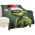 thumbnail image 1 of Manta de tela de superficie vertical súper suave de varios tamaños de Grinch, acogedora y cálida, adecuada para cama, sofá, campamento, viajes, para todas las estaciones, liviana y compacta de 60 x, 1 of 8