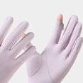 thumbnail image 5 of COMVALUE Women's UPF 50+ Mesh Palm Touchscreen Driving Gloves for Sun Protection (Purple, One Size), 5 of 5