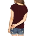 thumbnail image 2 of Summer Short Sleeved V-Neck Casual Solid Color T-Shirt Tops, 2 of 4