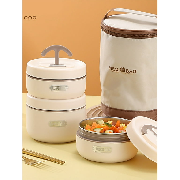 1 set Leakproof Stainless Steel Insulated Lunch Box with Tableware and Soup  Cup - Perfect for Teenagers, Workers, and Back to School - Microwave and D