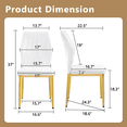 thumbnail image 3 of Tcbosik 4 Pack Upholstered PU Leather Chairs, Modern Dining Chair with Metal Legs, Kitchen Chair for Living Room, Easy Assembly, White+Gold, 3 of 9