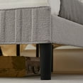 thumbnail image 4 of VECELO Full Size Bed Frame, Modern Upholstered Platform Bed Frame with Flannel Adjustable Headboard, Strong Wood Slats Supports, No Box Spring Needed, Gray, 4 of 11
