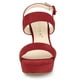 thumbnail image 2 of Women's Platform Heel Slingback Chunky Heels Sandals Red US 10/UK 8/EU 41, 2 of 6