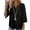 Black, variant on Womens 3/4 Sleeve Tops Cotton Shirts V Neck Lace Casual Loose Fit Blouses Summer Fashion Clothing