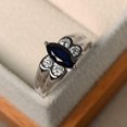 thumbnail image 3 of HeartsAndYou 1ct Natural Sapphire Dual Shank Solitaire Accent Ring 100% 14k SOLID White Gold, 3 of 9