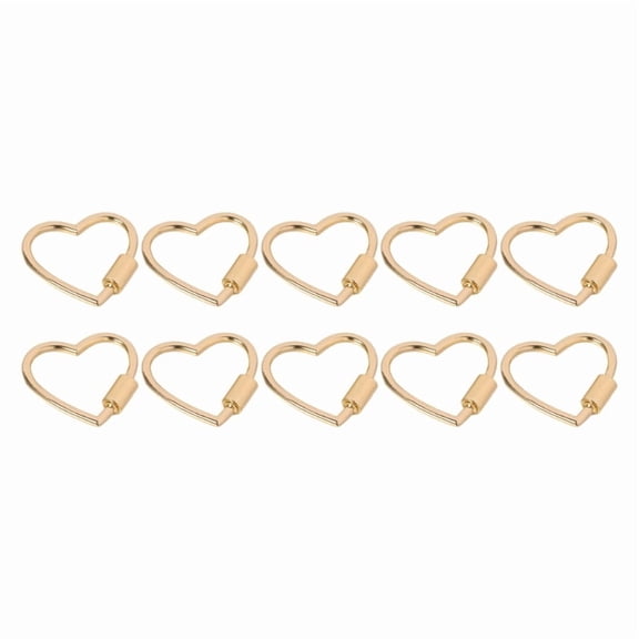 10Pcs Heart Carabiner Keychain Clip for Key Bag Strap Buckles Fasteners Metal Carabiner Clip with Screw Lock for Hiking