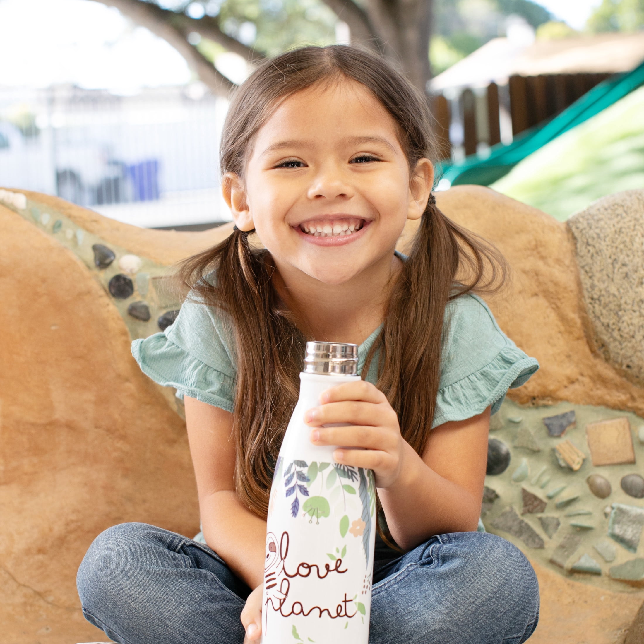 Chicco Stainless Steel Double Wall Vacuum Insulated Water Bottle, 4yr+ - Sloth, New
