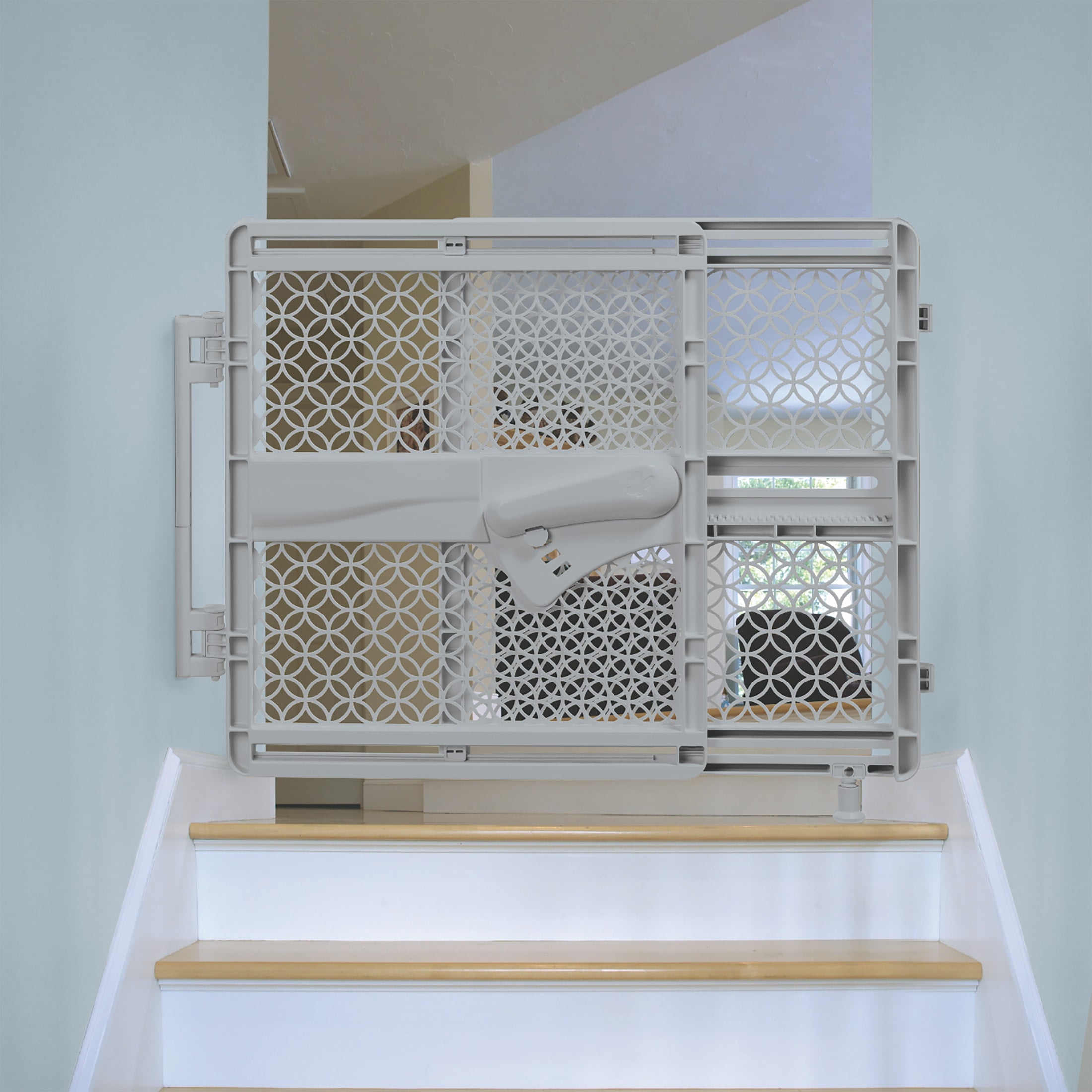 Summer by Ingenuity Indoor & Outdoor Walk-Thru Safety Pet and Baby Gate, 27.5 - 42" Wide, 26" Tall - Gray