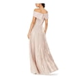 thumbnail image 2 of XSCAPE Womens Pink Glitter Zippered Molded Cups Pocketed Tulip Skirt Short Sleeve Off Shoulder Full-Length Formal Gown Dress Petites 8P, 2 of 3