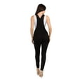 thumbnail image 2 of American Bazi Women's Button Down Slim Fit Color Denim Overalls, Up to 3X, 2 of 4