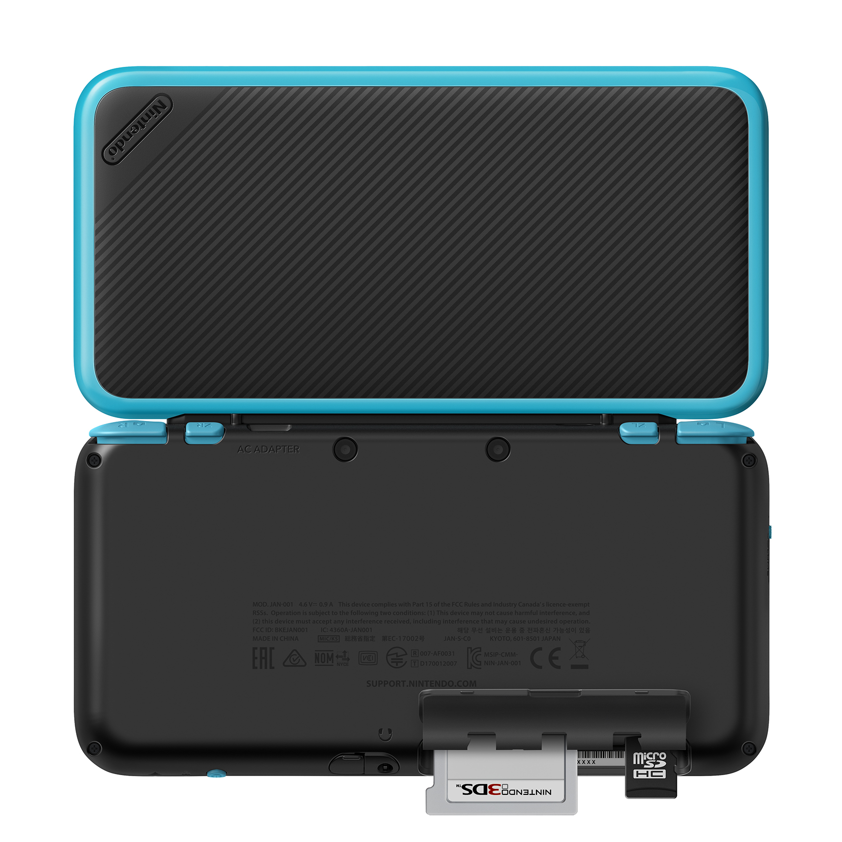 New Nintendo 2DS XL System w/ Mario Kart 7 Pre-installed, Black & Turquoise - image 5 of 6