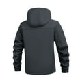 thumbnail image 4 of Momasggi Mens Rain Jacket Fleece Lined Hooded Windbreaker Winter Hiking Outdoor Windproof Thermal Coat with Pockets Gray 2XL, 4 of 5
