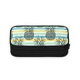 thumbnail image 2 of TEQUAN Large Capacity Pencil Case, Hawaii Fruits Sketch Pattern Pencil Pouch 2 Compartments Pencil Bag (Black), 2 of 7