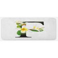 thumbnail image 1 of Letter F Kitchen Mat, Frangipani Lively Green Leaves Vibrant Color Floral Letter F Alphabet Art, Plush Decorative Kitchen Mat with Non Slip Backing, 47" X 19", Yellow Green Black, by Ambesonne, 1 of 1