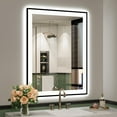 thumbnail image 2 of Apmir Full Size Back & Front LED Lighted Anti-Fog Tempered Glass Framed Wall Bathroom Vanity Mirror 60" x 36", 2 of 5