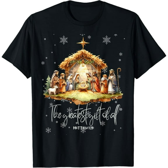 Best Ever Christmas Cool Jesus Nativity Scene Christian T-Shirt