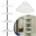 thumbnail image 3 of QHUDLV 4-Tier Adjustable Telescopic Shower Caddy 110-260cm Corner Bathroom Shelf Organizer with Drainage Holes Rust-Proof Stainless Steel & ABS Plastic No-Drill Installation, 3 of 8
