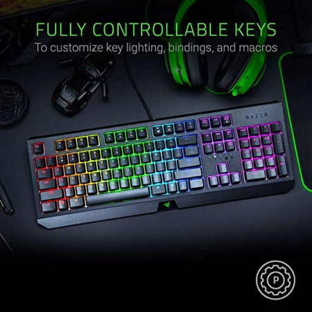 Razer - BlackWidow Wired Gaming Mechanical Green Switch Keyboard with RGB Chroma Backlighting - Black