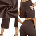 thumbnail image 6 of SIYUDAN Women'S Pants Ladies Casual Pants Brown Adult Womens Pants Womens Lightweight Pants Women'S Wide Leg Pants With Pockets Womens Capris For Summer, 6 of 6